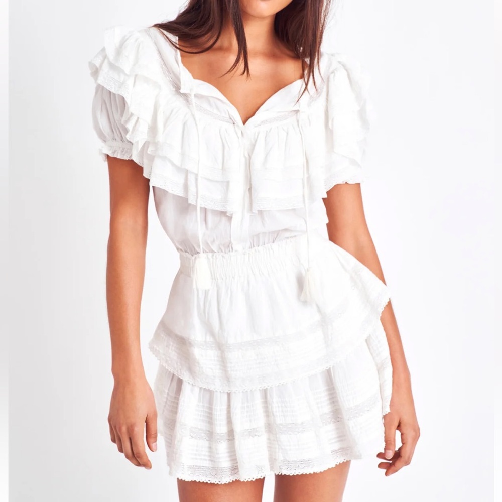 LoveShackFancy Liv Cotton Ruffle Dress